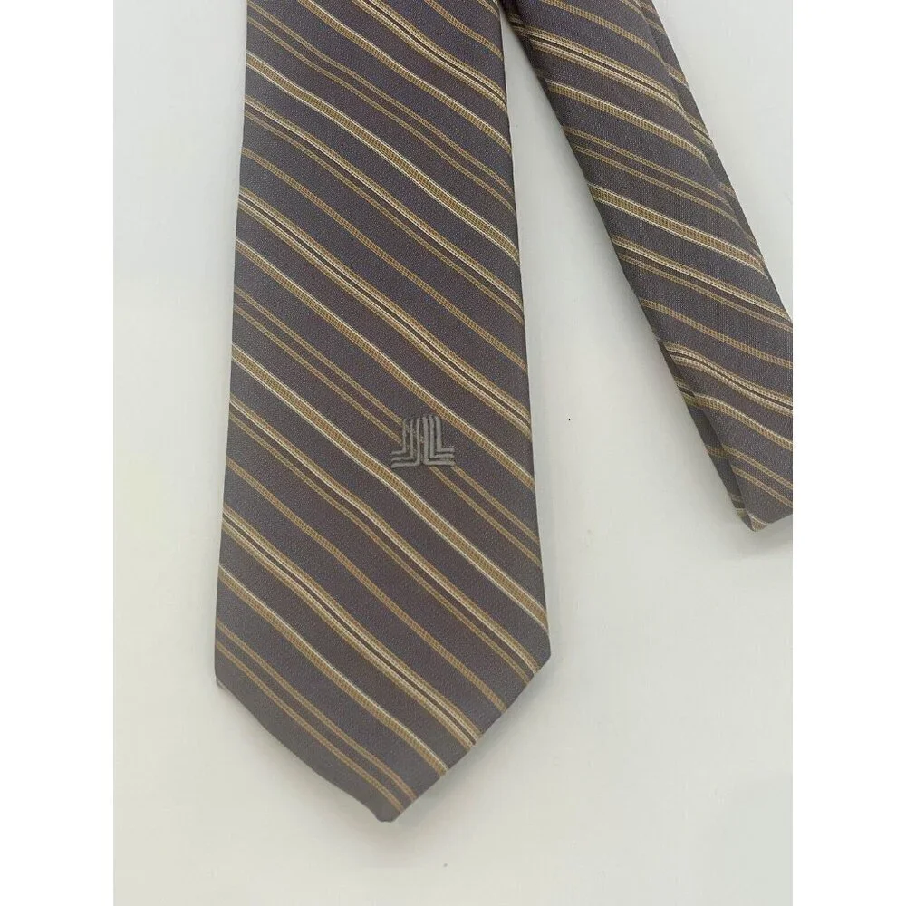LANVIN Paris Necktie LUXURY Designer Tie Beige Pink‎ Brown Office Party Career